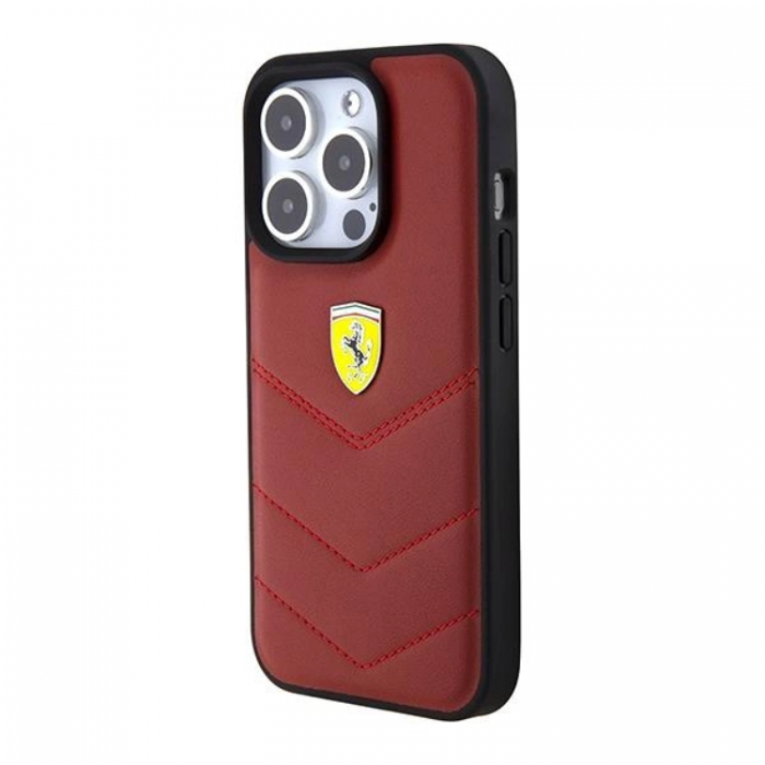 Ferrari - Ferrari iPhone 15 Pro Mobilskal Lder Stitched Lines