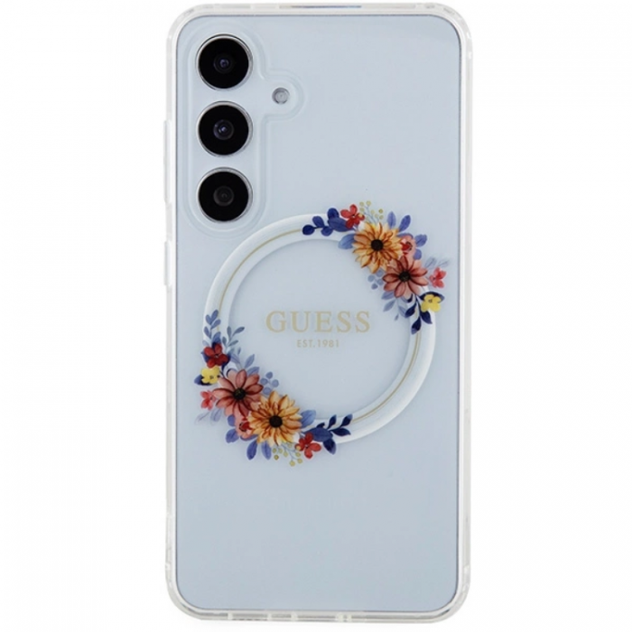 Guess - Guess Galaxy S24 Mobilskal Magsafe IML Flowers Wreath - Clear