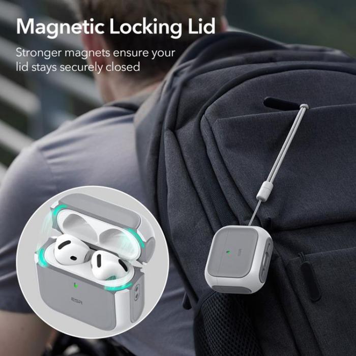 ESR - ESR Airpods 4 Skal Magsafe Orbit Halolock - Vit