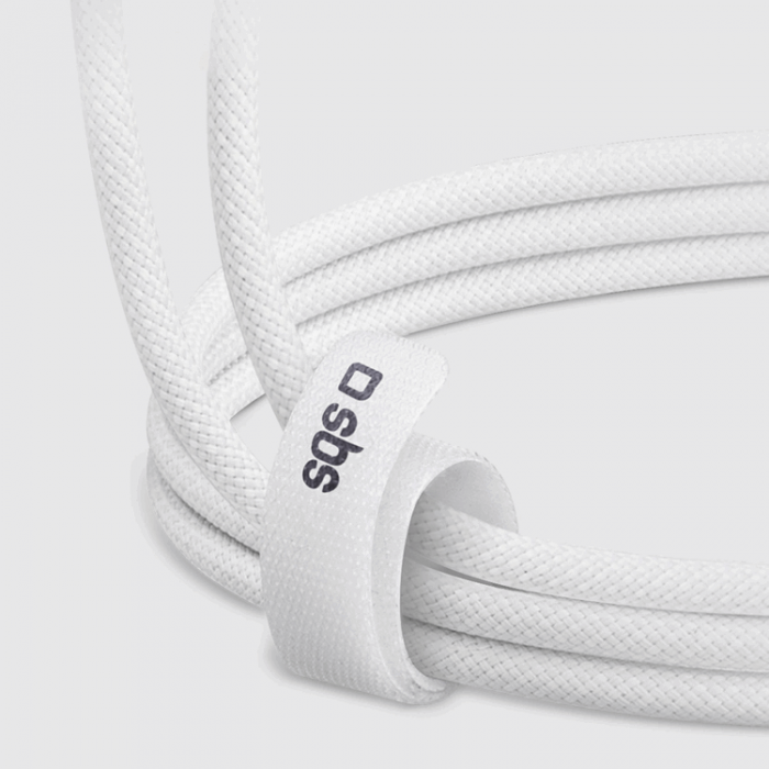 SBS - SBS USB-C - USB-C Kabel 1.5m 60W Braided - Vit