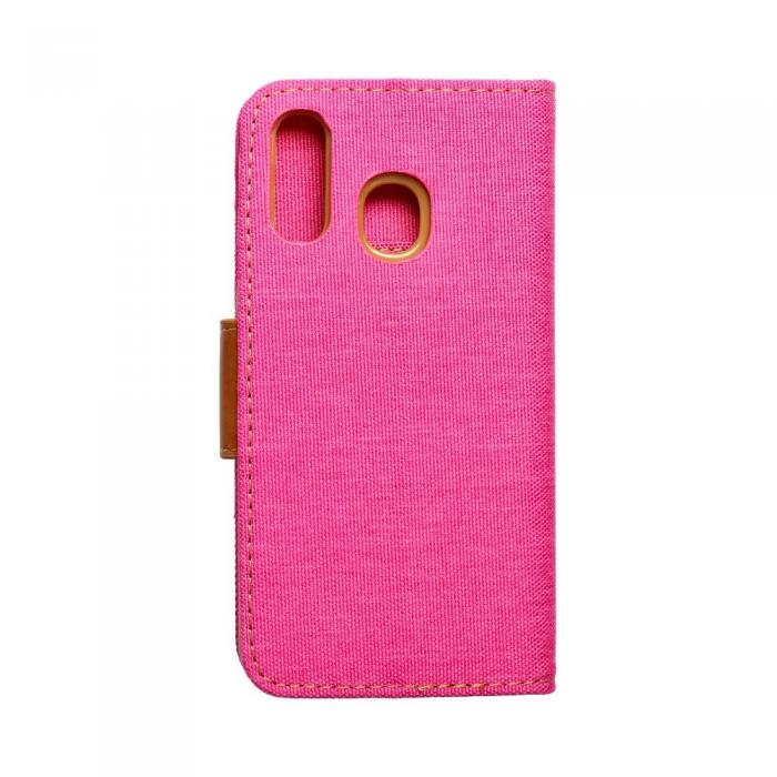 OEM - Galaxy A40 Plnboksfodral Canvas Nylon - Rosa