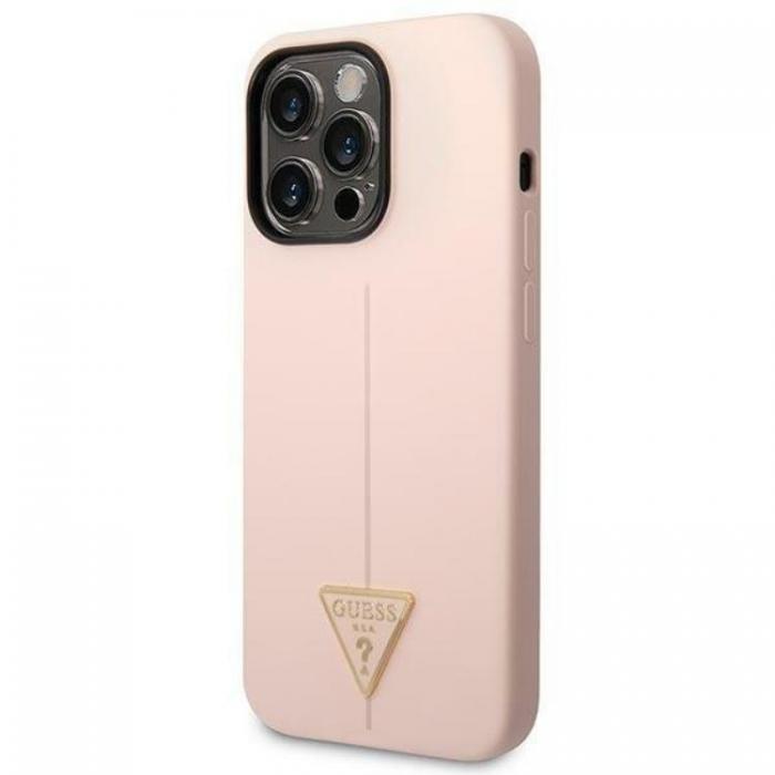 Guess - GUESS iPhone 14 Pro Max Skal Silicone Triangle - Rosa