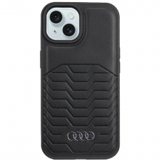 Audi - Audi iPhone 15/14/13 Mobilskal Magsafe Syntetiskt Läder - Svart