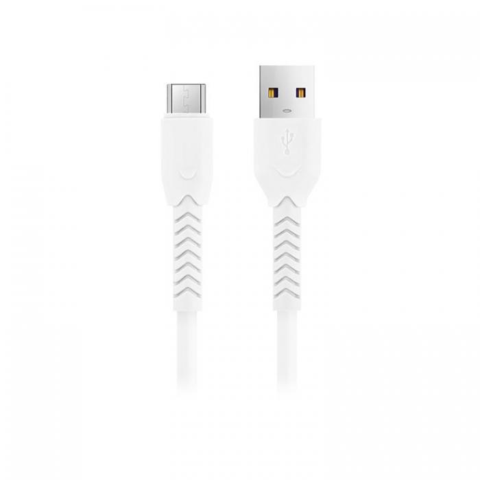 Maxlife - Maxlife USB Till MicroUSB 1m Kabel 3A MXUC-04 - Vit