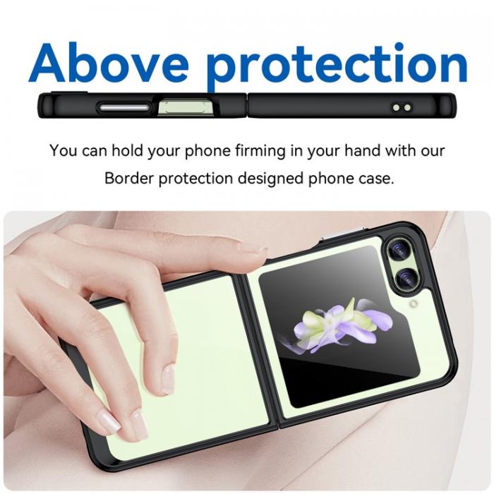 A-One Brand - Galaxy Z Flip 5 Mobilskal Shockproof TPU Acrylic - Svart
