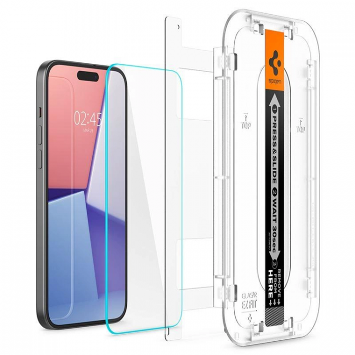 Spigen - [2-Pack] Spigen iPhone 15 Plus Hrdat Glas Skrmskydd 'EZ' Fit