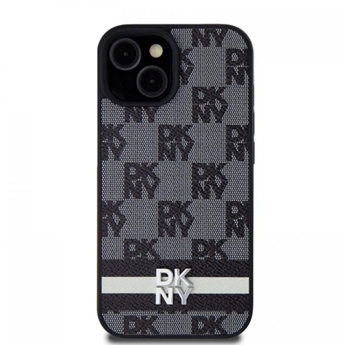 DKNY - DKNY iPhone 15/14/13 Mobilskal Lder Checkered Mono Pattern