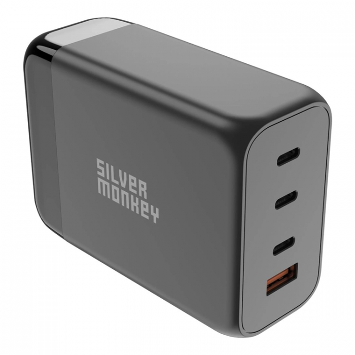 Silver Monkey - Silver Monkey SMA156 200W 3xUSB-C PD USB-A QC 3.0 GaN Laddare