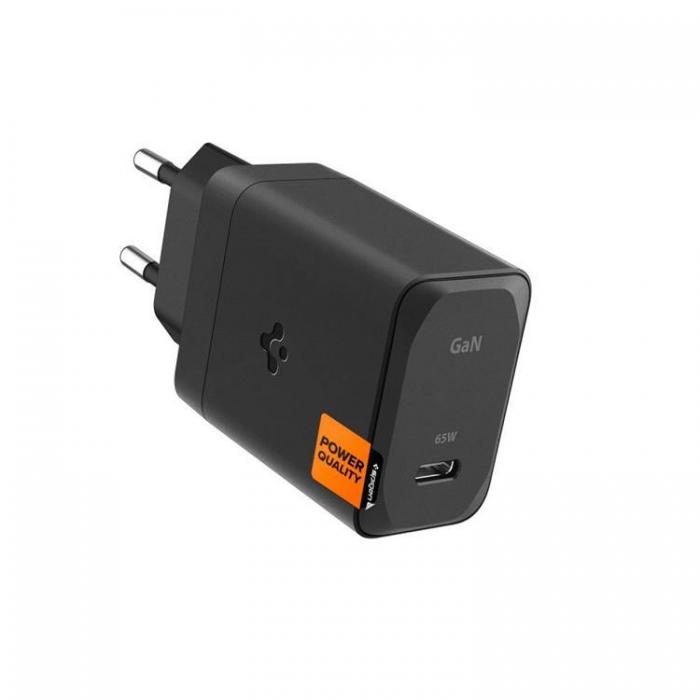 Spigen - Spigen GAN-651 1-Port Snabbladdare 65W + Typ-C Kabel