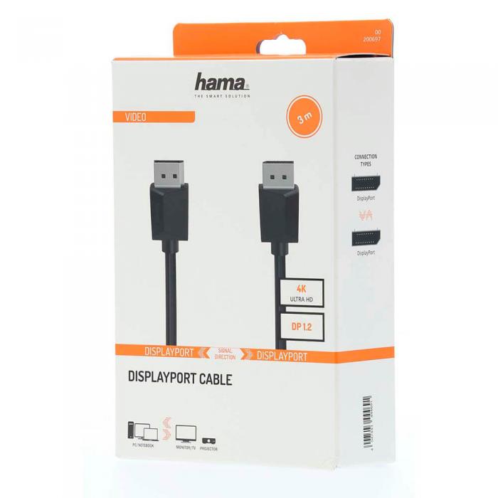 Hama - Hama Kabel DisplayPort 1.2 Ultra-HD 4K 3m - Svart