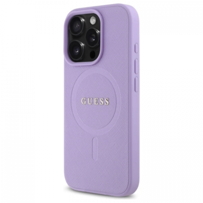 Guess - Guess iPhone 16 Pro Max Mobilskal MagSafe Saffiano - Lila