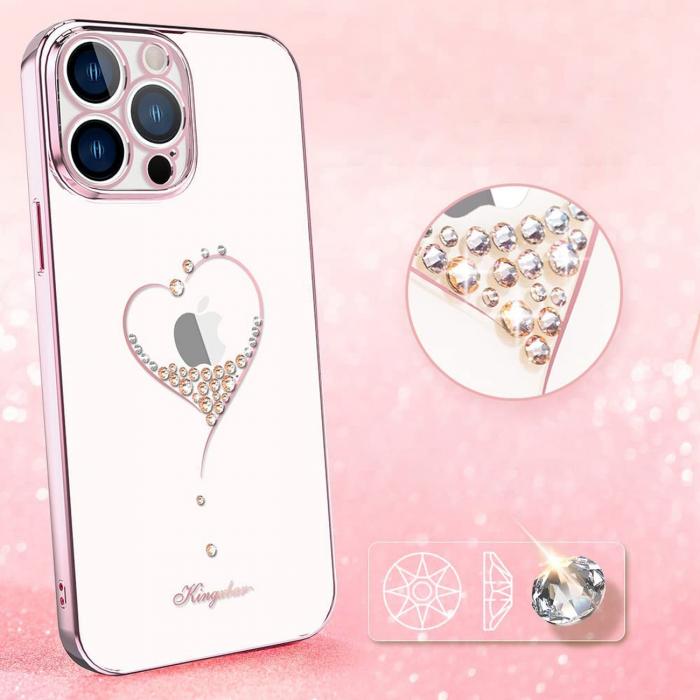 Hurtel - Kingxbar iPhone 13 Pro Skal Swarovski - Rosa