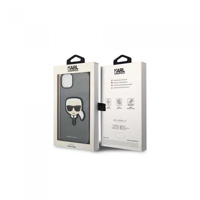 KARL LAGERFELD - Karl Lagerfeld iPhone 14 Saffiano Silver Skal