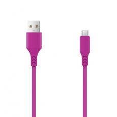 Setty - Setty USB Till MicroUSB 1m Kabel 2A Magenta - Rosa