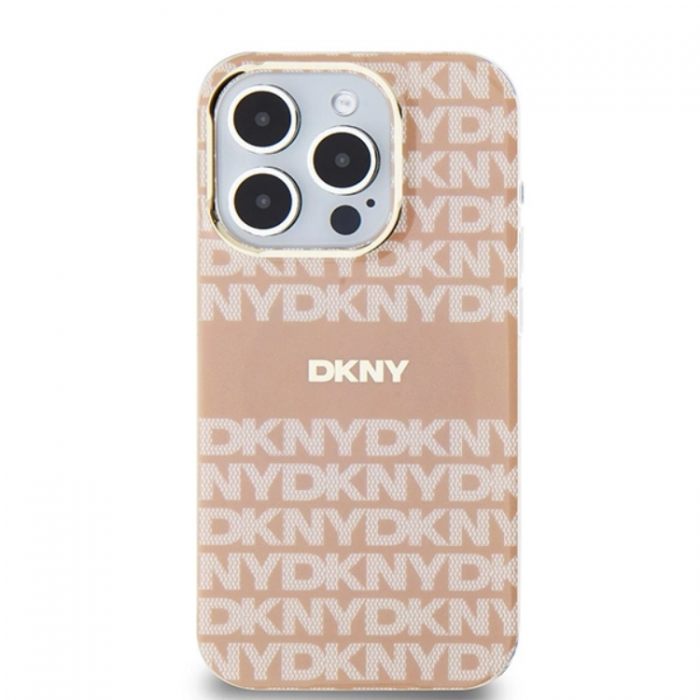 DKNY - DKNY iPhone 14 Pro Max Mobilskal Magsafe IML Mono & Stripe - Rosa