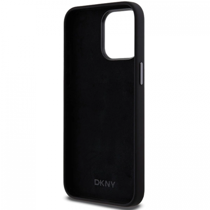 DKNY - DKNY iPhone 15 Pro Mobilskal Liquid Silikon Metal Logo - Svart