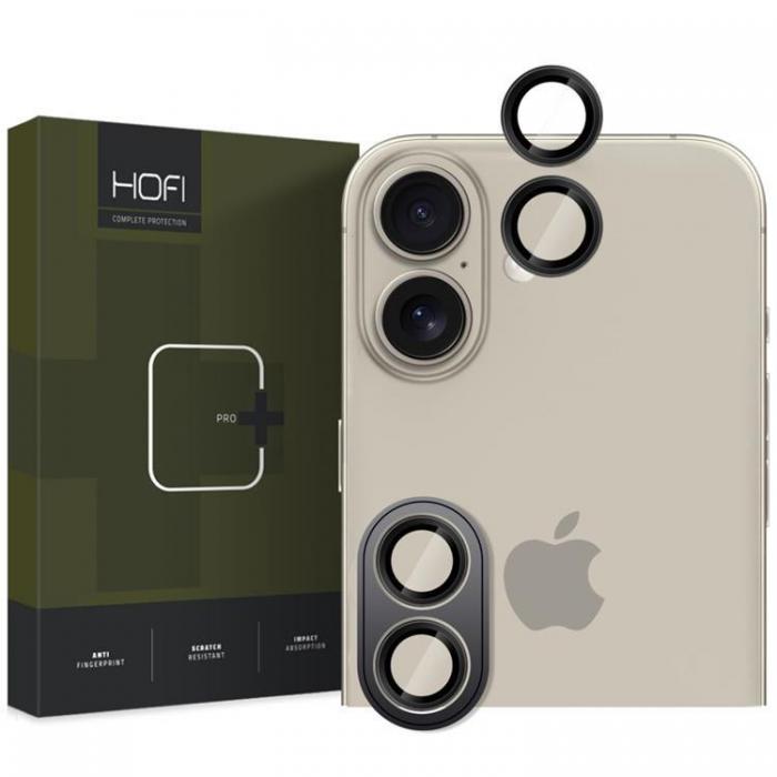 Hofi - HOFI iPhone 16/16 Plus Kameralinsskydd Hrdat Glas - Svart