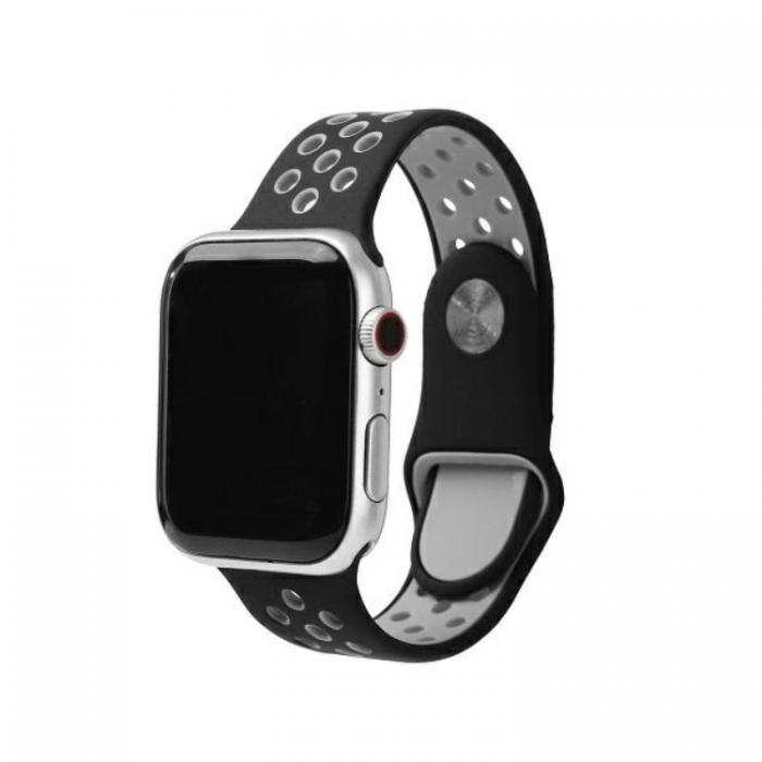 Beline - Beline Apple Watch (42/44/45/49mm) Armband Sport Silikon - Svart/Gr