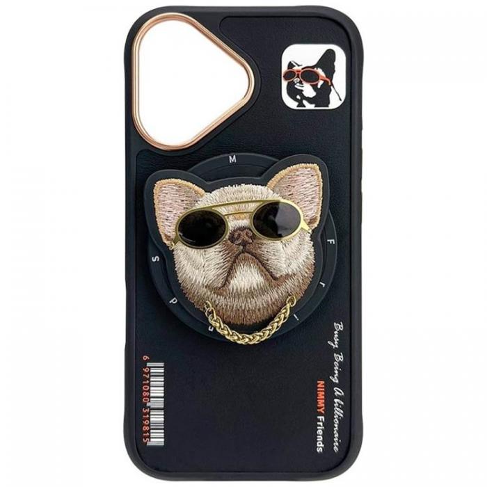 NIMMY - Nimmy iPhone 16 Mobilskal MagSafe Glasses Cool Dog - Svart