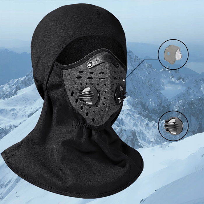 Rockbros - Rockbros Sport Balaclava med filter New Velvet - Svart