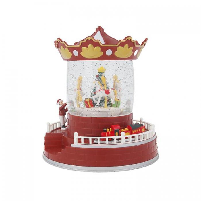 Forever Light - Forever Light Christmas Snow Globe Lykta CAROUSEL FLX-4