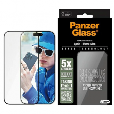 PanzerGlass - PanzerGlass iPhone 16 Pro Plastfilm Skärmskydd Ceramic Ultra-Wide Fit