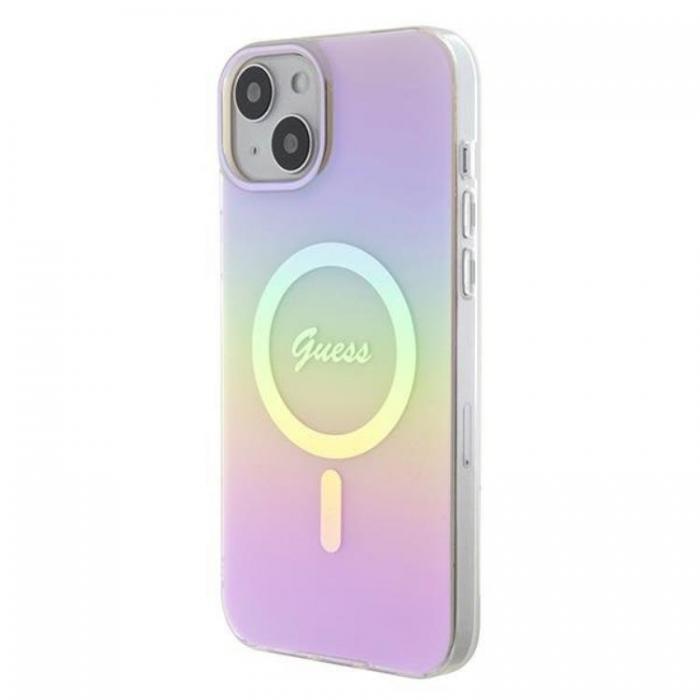 Guess - Guess iPhone 15 Plus Mobilskal Magsafe IML Iridescent - Rosa