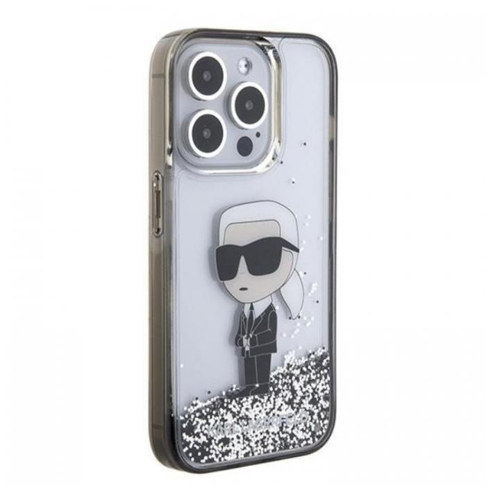 KARL LAGERFELD - Karl Lagerfeld iPhone 15 Pro Max Mobilskal Liquid Glitter Ikonik