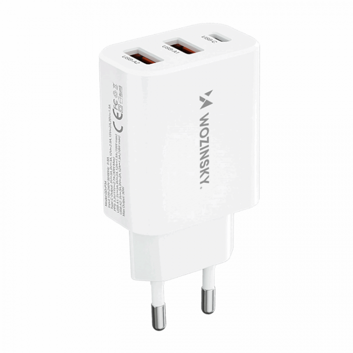 Wozinsky - Wozinsky Vggladdare 30W USB-C/2 x USB-A - Vit