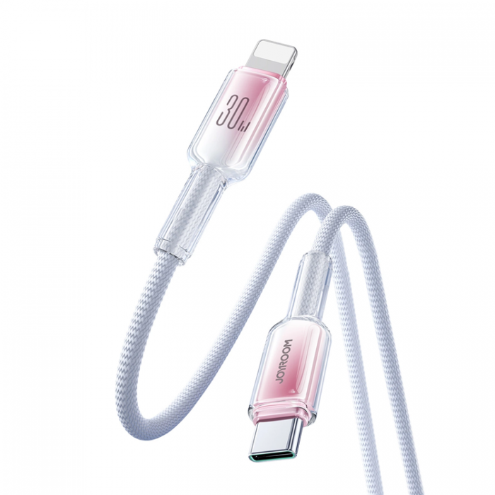 Joyroom - Joyroom S-A42 USB-C - Lightning 30W 1.2m Kabel Crystal-Clear Series - Vit