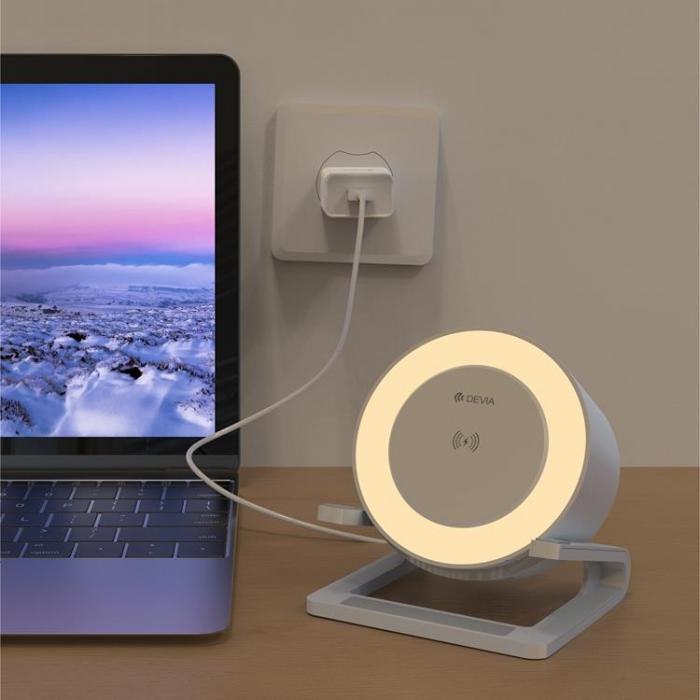 Devia - Devia Trdls Laddare 15W Bluetooth-Hgtalare och Lampa - Vit