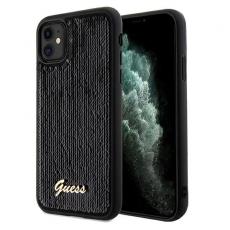 Guess - Guess iPhone 11 Sequin Script Metall Svart Fodral