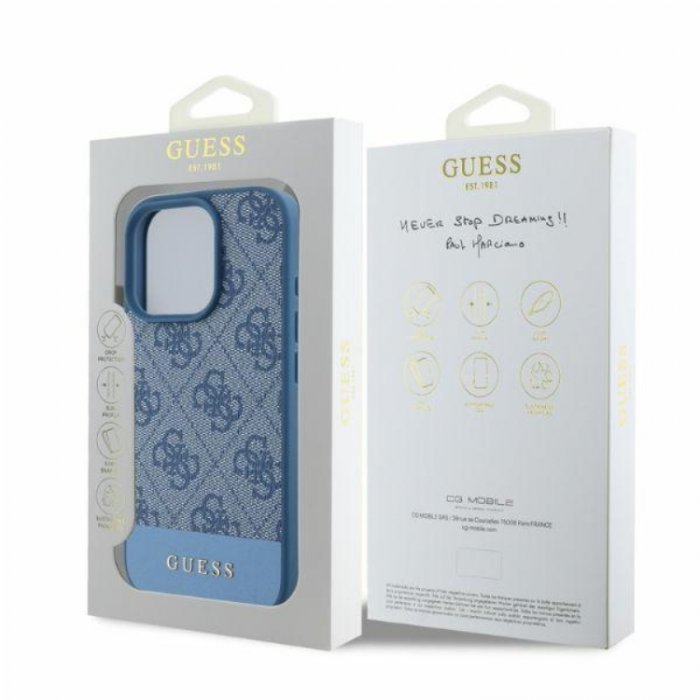 Guess - Guess iPhone 16 Pro Max Mobilskal 4G Bottom Stripe - Bl