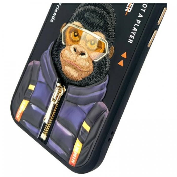 NIMMY - Nimmy iPhone 15 Mobilskal Cool & Cute 2.0 Monkey - Svart