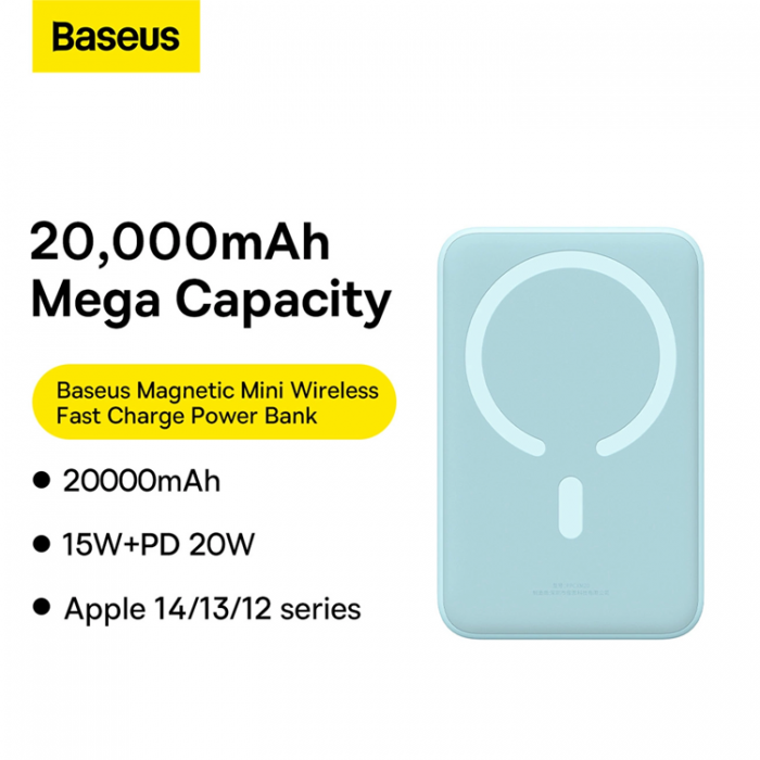 BASEUS - Baseus Powerbank 20000mAh 20W Magnetic Mini - Bl