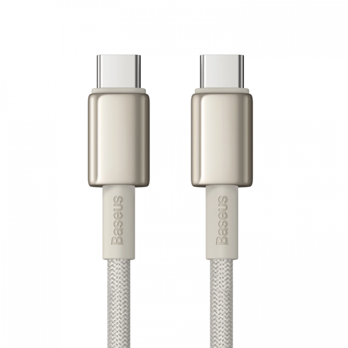 BASEUS - Baseus USB-C till USB-C kabel 100W 1m Tungsten Gold - Guld