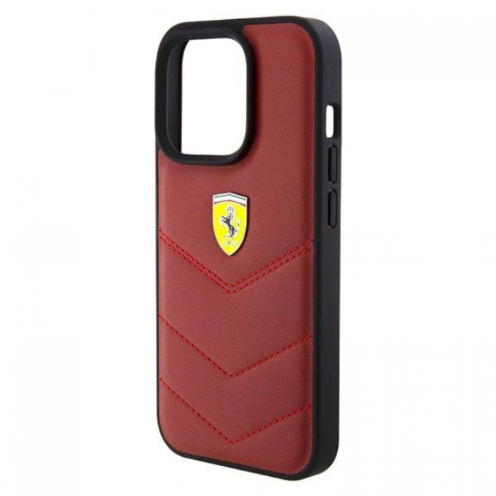 Ferrari - Ferrari iPhone 15 Pro Mobilskal Lder Stitched Lines