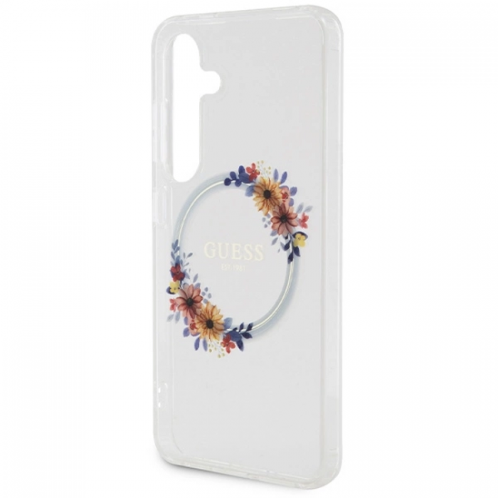 Guess - Guess Galaxy S24 Mobilskal Magsafe IML Flowers Wreath - Clear