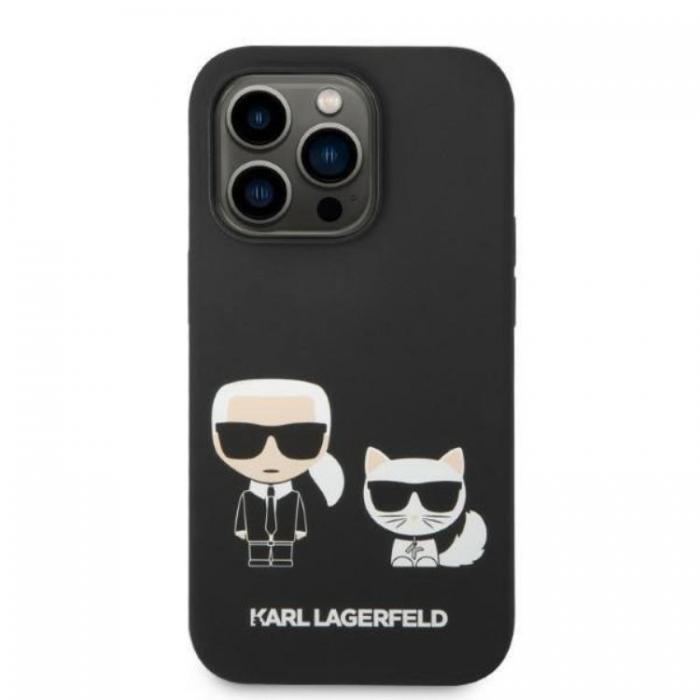 KARL LAGERFELD - Karl Lagerfeld iPhone 14 Pro Skal Magsafe Silicone Karl & Choupette - Svart