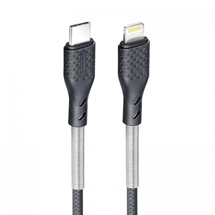 Forcell - Forcell Carbon USB-C till Lightning kabel 27W 1m - Svart