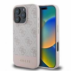 Guess - Guess iPhone 16 Pro Mobilskal 4G Bottom Stripe - Rosa