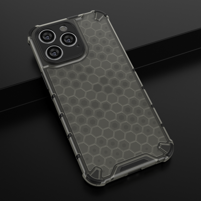 A-One Brand - iPhone 14 Pro Skal Honeycomb Armored Hybrid - Svart