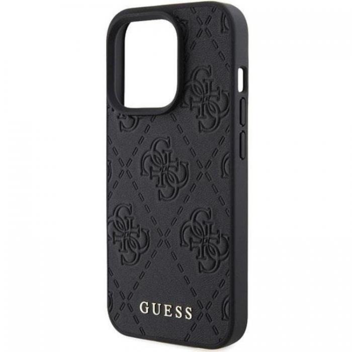 Guess - Guess iPhone 15 Pro Mobilskal Lder Stamped - Svart