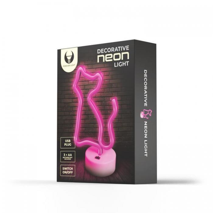 Forever Light - Forever Light LED Neon Light CAT P Ett Stativ FSNE02 - Rosa