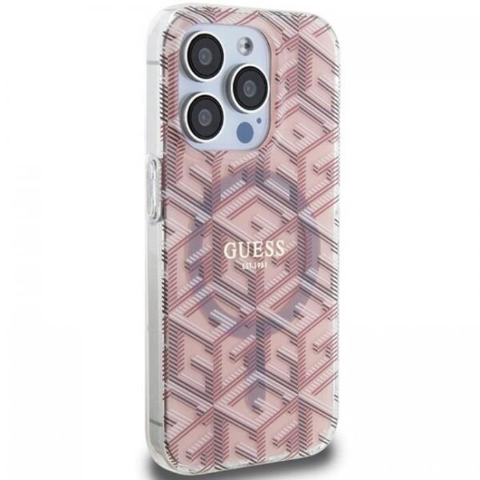 Guess - Guess iPhone 15 Pro Mobilskal Magsafe IML GCube - Rosa