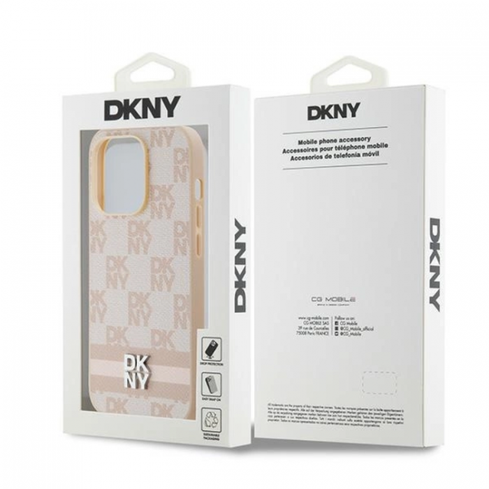 DKNY - DKNY iPhone 14 Pro Mobilskal Lder Checkered Mono Pattern