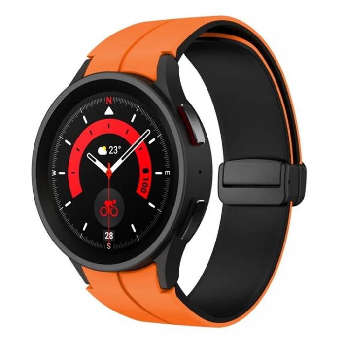 Taltech - Galaxy Watch 6/6 Classic (44/40/47/43mm) Armband - Orange/Svart