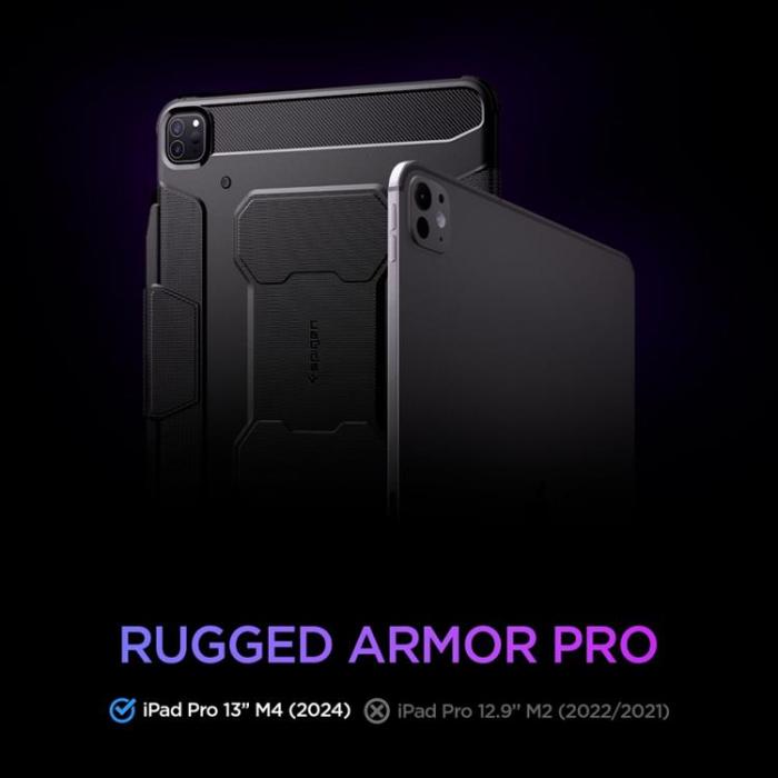 Spigen - Spigen iPad Pro 13 (2024) Fodral Rugged Armor - Svart