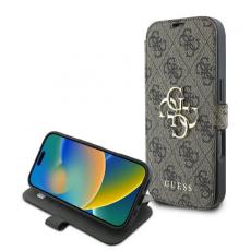 Guess - Guess iPhone 16 Pro Plånboksfodral 4G Metal Logo - Brun