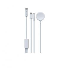 Devia - Devia 3in1 Apple Watch Laddare Med USB-C/Lightning Kabel Smart EA520 - Vit